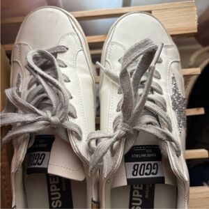 Golden goose Women's White Sneakers with Silver Accents